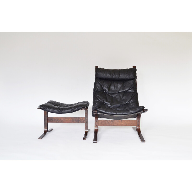 Cadeira Vintage Siesta com otomano por Ingmar Relling para Westnofa, Noruega 1960