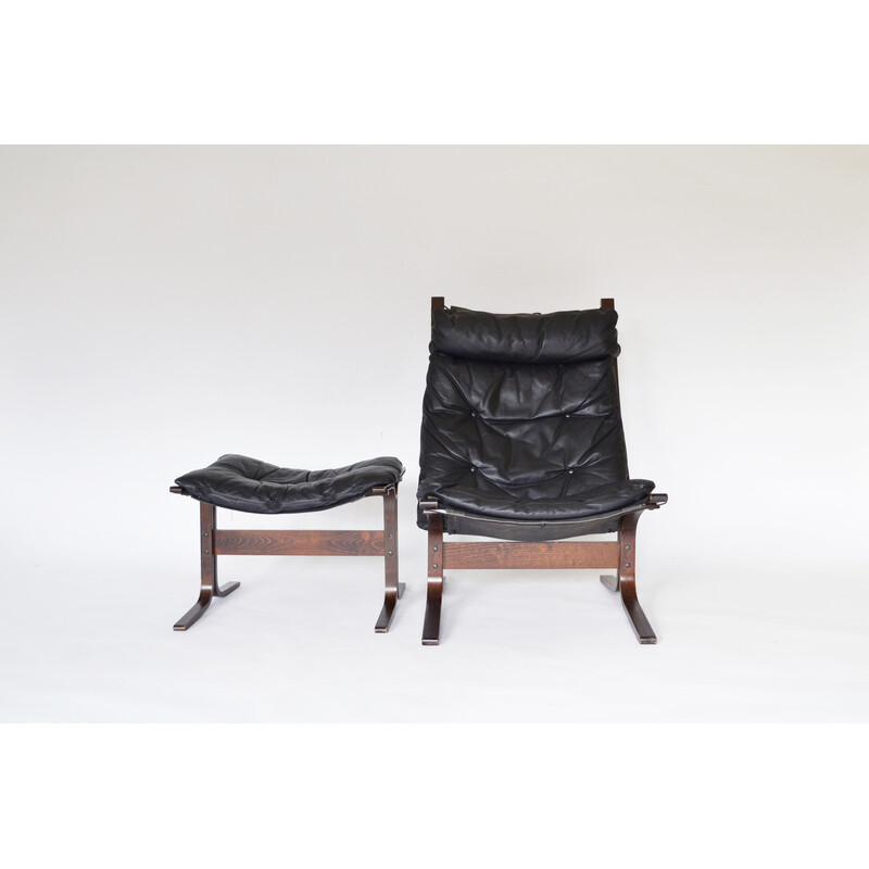 Vintage Siesta chair with ottoman by Ingmar Relling for Westnofa, Norway 1960