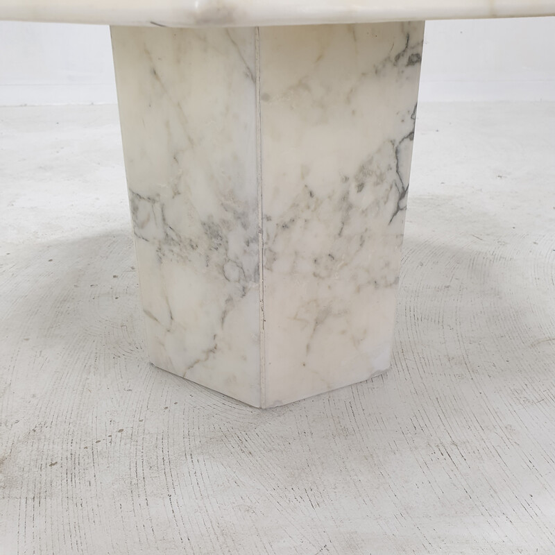 Set di 3 tavolini vintage in marmo di Carrara, Italia anni '80