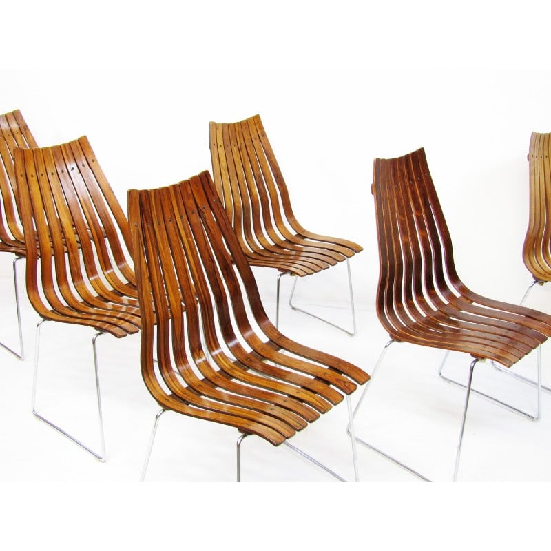 Set of 6 vintage rosewood chairs by Hans Brattrud for Hove Mobler, 1960s