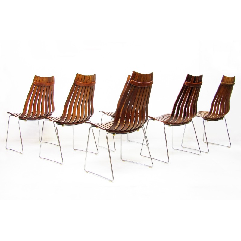 Set of 6 vintage rosewood chairs by Hans Brattrud for Hove Mobler, 1960s