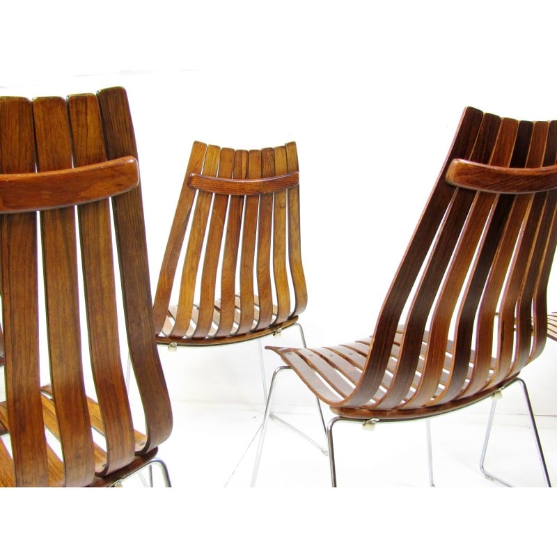 Set di 6 sedie vintage in palissandro di Hans Brattrud per Hove Mobler, anni '60