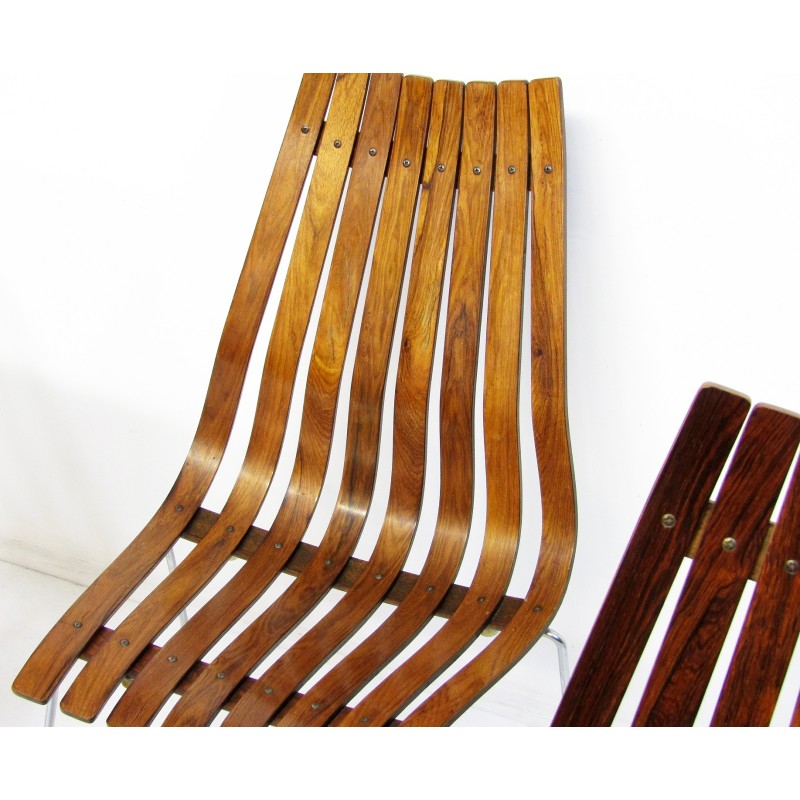 Juego de 6 sillas vintage de palisandro de Hans Brattrud para Hove Mobler, años 60
