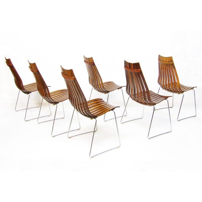 Set of 6 vintage rosewood chairs by Hans Brattrud for Hove Mobler, 1960s