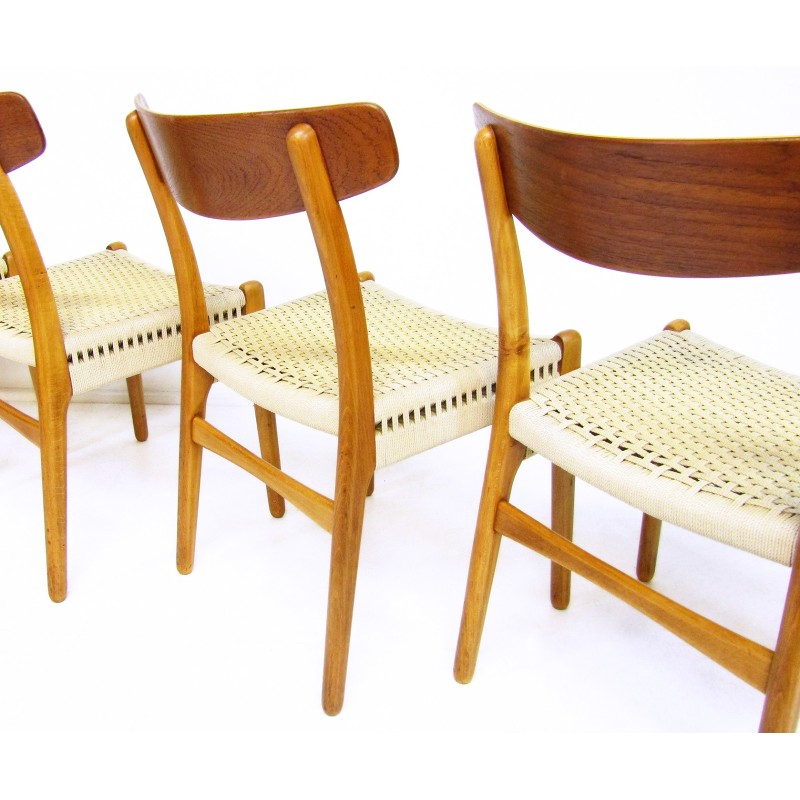 Ensemble de 4 chaises vintage Ch-23 par Hans Wegner pour Carl Hansen, 1950