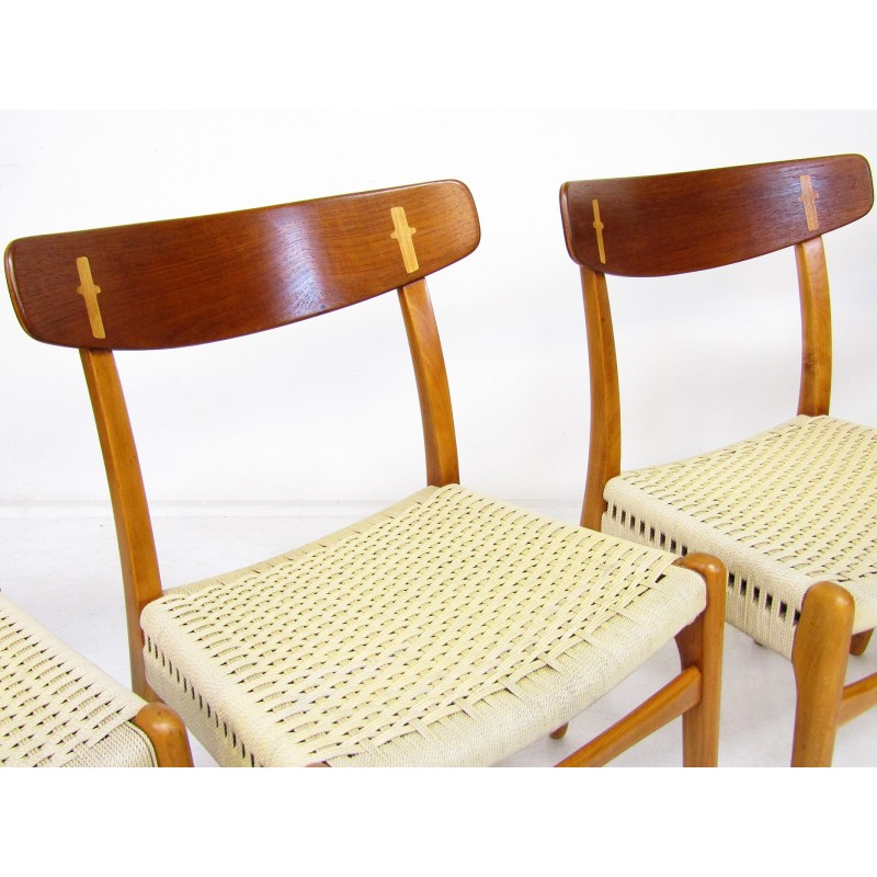 Ensemble de 4 chaises vintage Ch-23 par Hans Wegner pour Carl Hansen, 1950