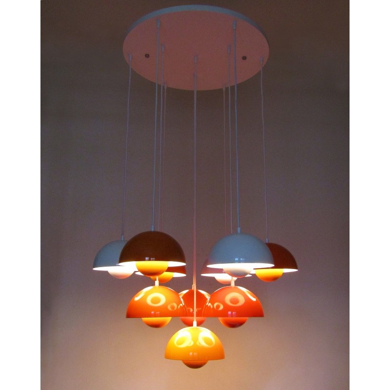 Vintage "Flowerpot" chandelier by Verner Panton for Louis Poulsen, 1960s