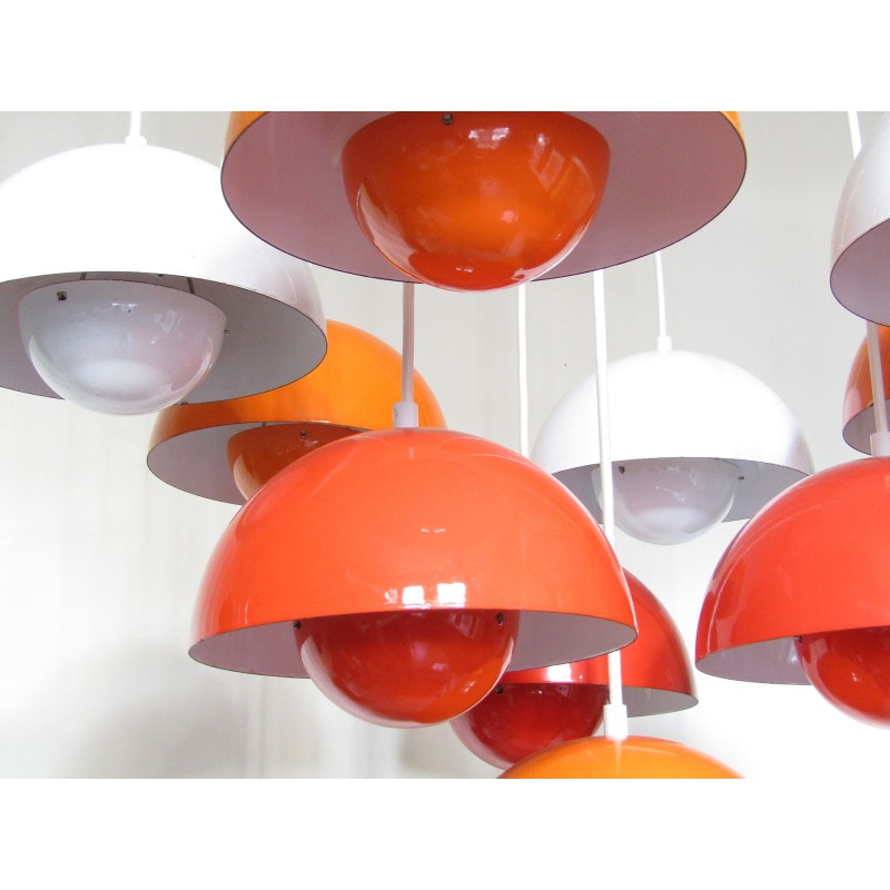 Vintage "Flowerpot" chandelier by Verner Panton for Louis Poulsen, 1960s