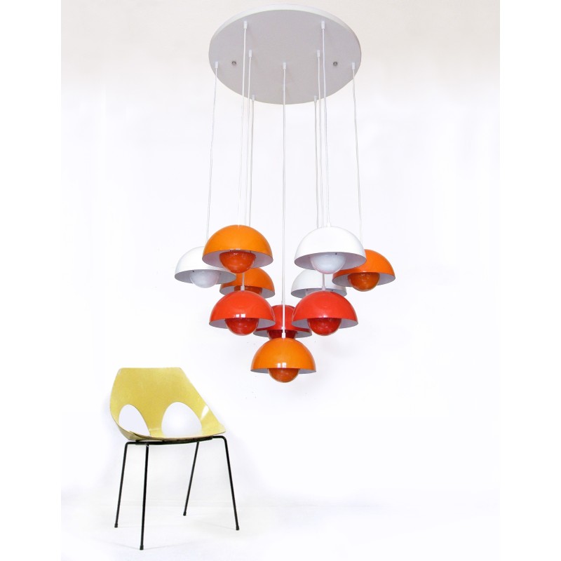 Vintage "Flowerpot" chandelier by Verner Panton for Louis Poulsen, 1960s