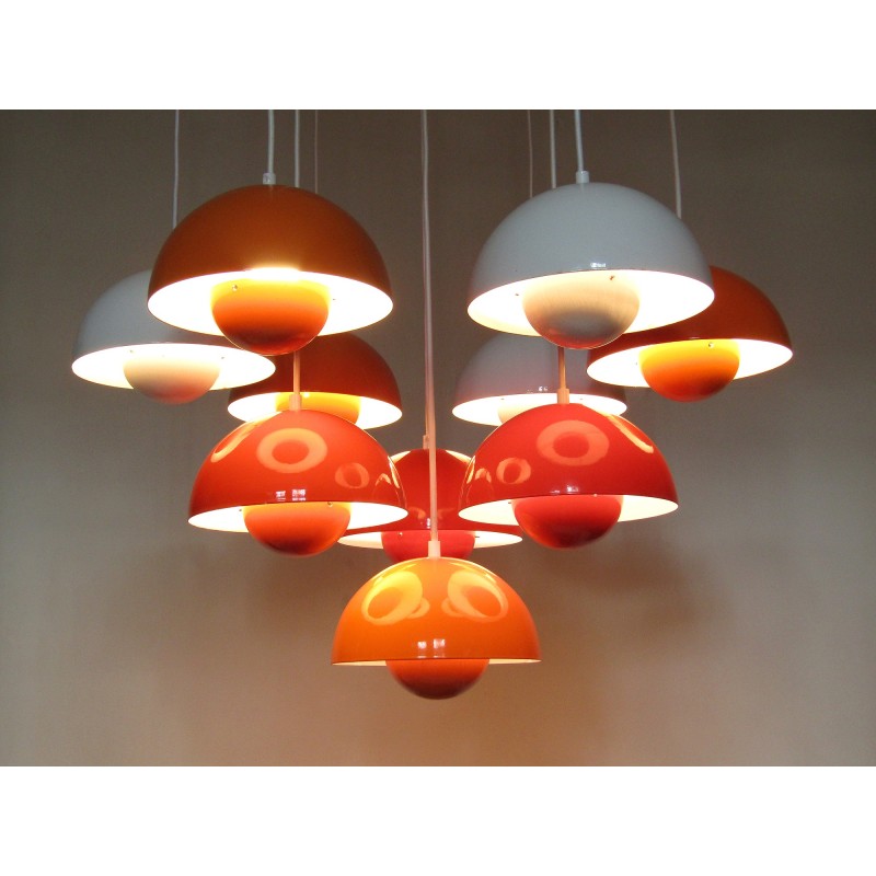 Vintage "Flowerpot" chandelier by Verner Panton for Louis Poulsen, 1960s