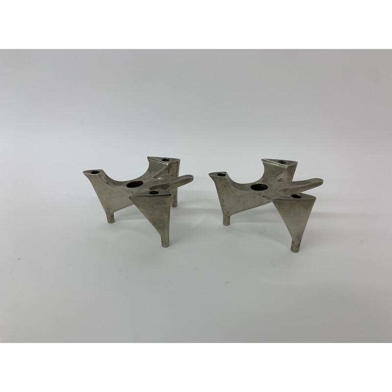 Pair of vintage Vogelflug ammonia candlesticks, Germany 1960