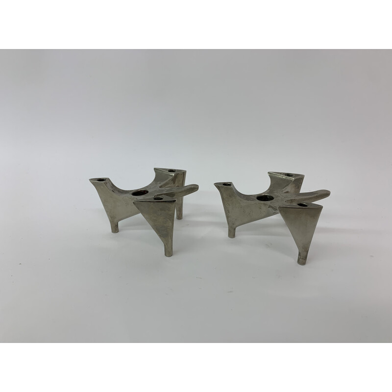 Pair of vintage Vogelflug ammonia candlesticks, Germany 1960