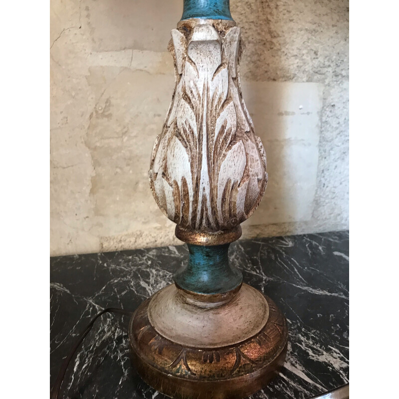Vintage Venezianische Lampe aus vergoldetem Holz, 1970
