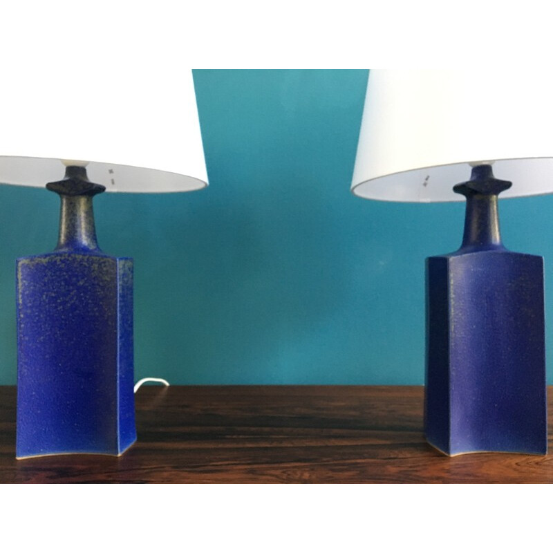 Paire de lampes de table danoises en céramique par Atelier Knabstrup - 1970