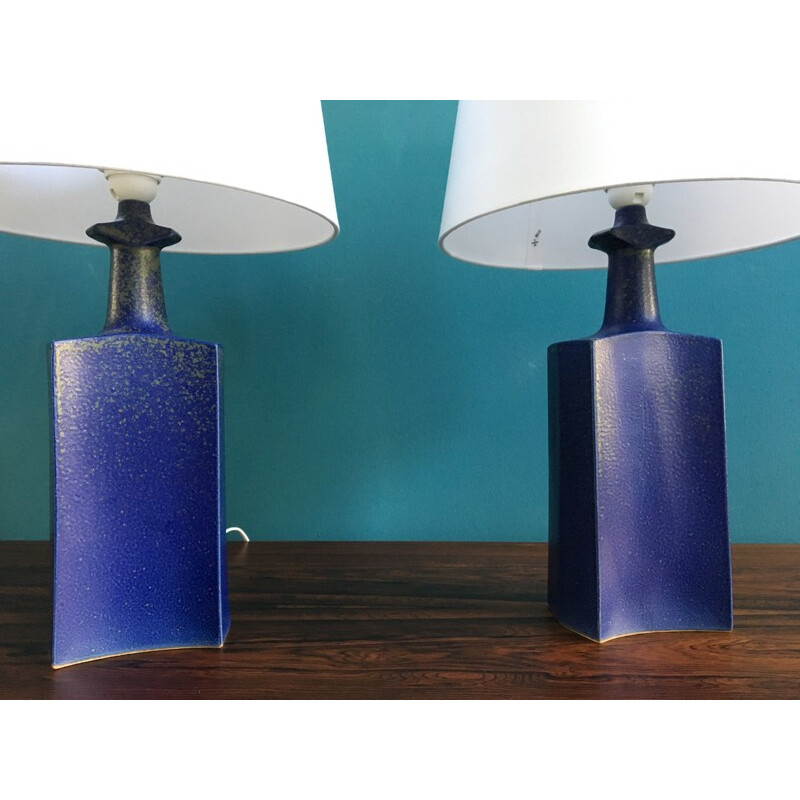 Pair of mid century Danish Ceramic Table Lamps by Atelier Knabstrup - 1970s