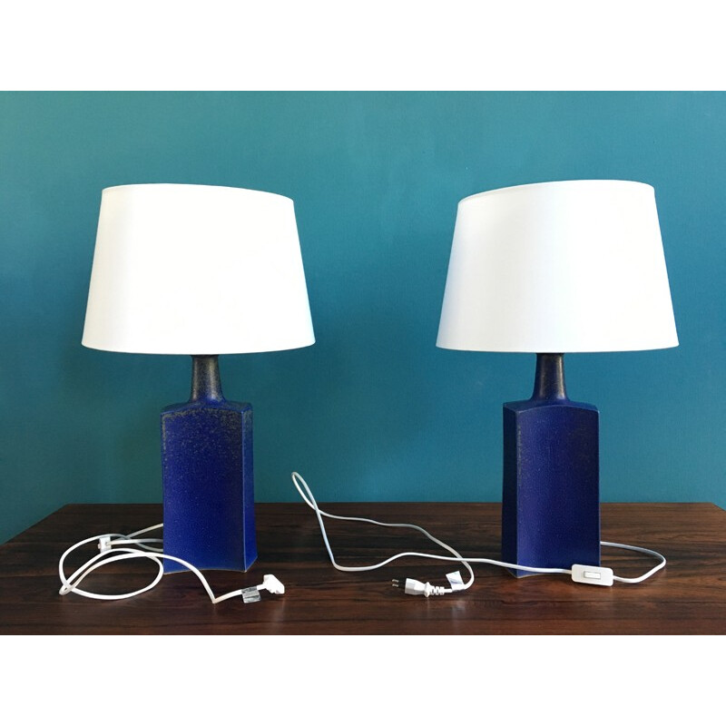 Pair of mid century Danish Ceramic Table Lamps by Atelier Knabstrup - 1970s