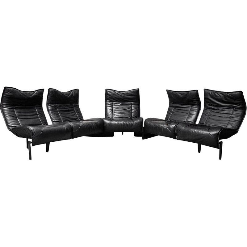 Veranda 5-seater vintage sofa by Vico Magistretti for Cassina, 1980