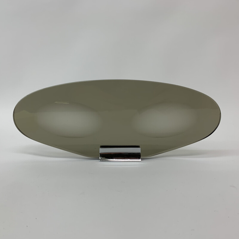 Vintage glass wall soap dish by Fontana Arte, Italy 1970s