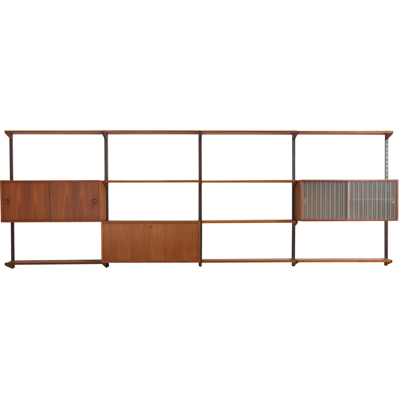 Vintage Danish modular teak bookcase by Kai Kristiansen for Fm Møbler, 1960s