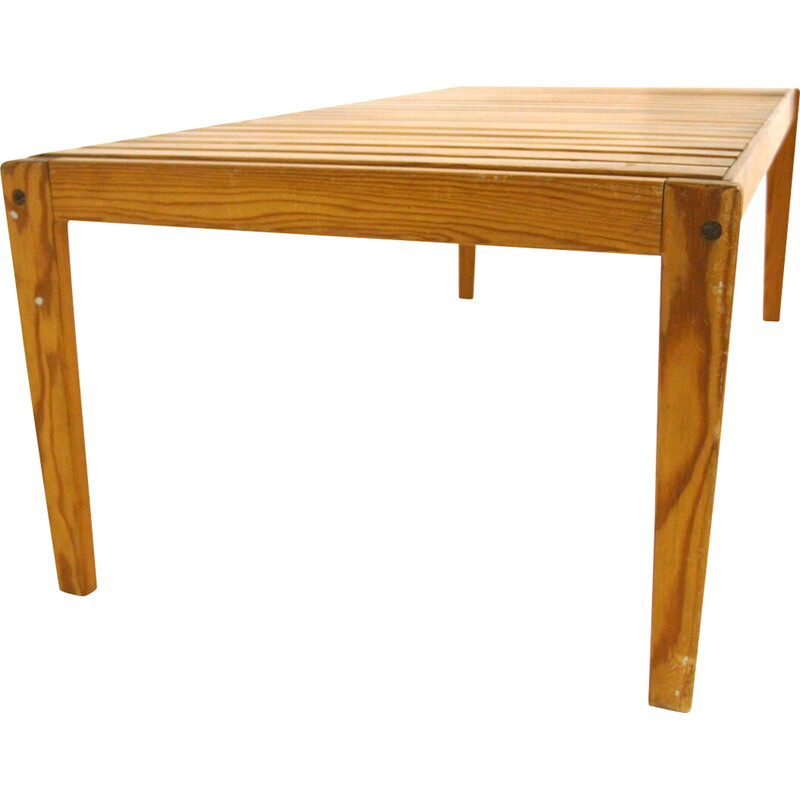 Minimalist vintage pine bench, Sweden 1970