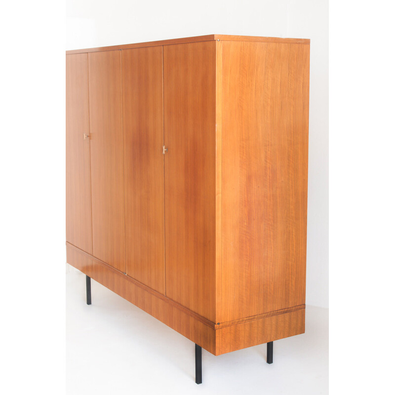 Armadio vintage in teak a 4 ante e 5 cassetti, Francia 1960