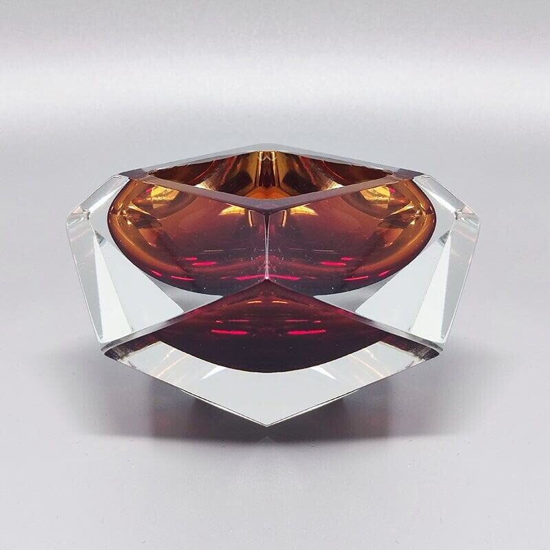 Vintage brown Murano glass ashtray by Flavio Poli for Seguso, Italy 1960