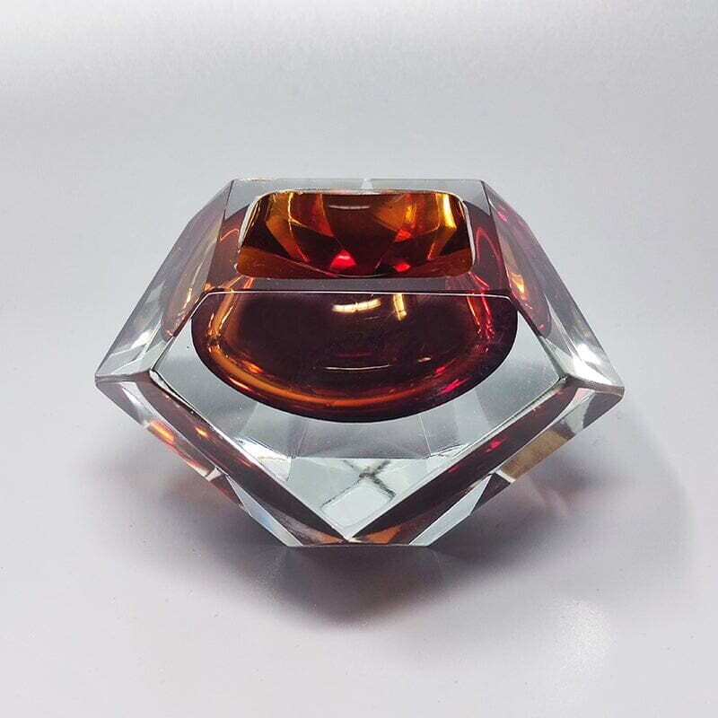 Vintage brown Murano glass ashtray by Flavio Poli for Seguso, Italy 1960