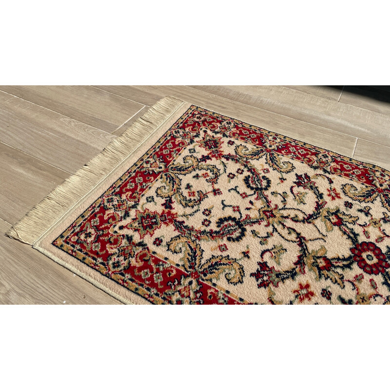 Alfombra persa vintage de lana beige