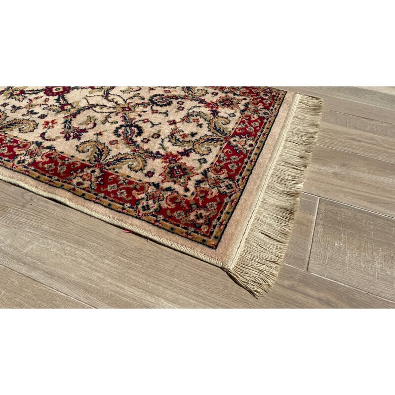 Vintage beige wool Persian rug