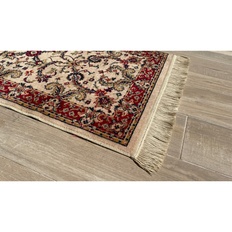 Vintage beige wool Persian rug