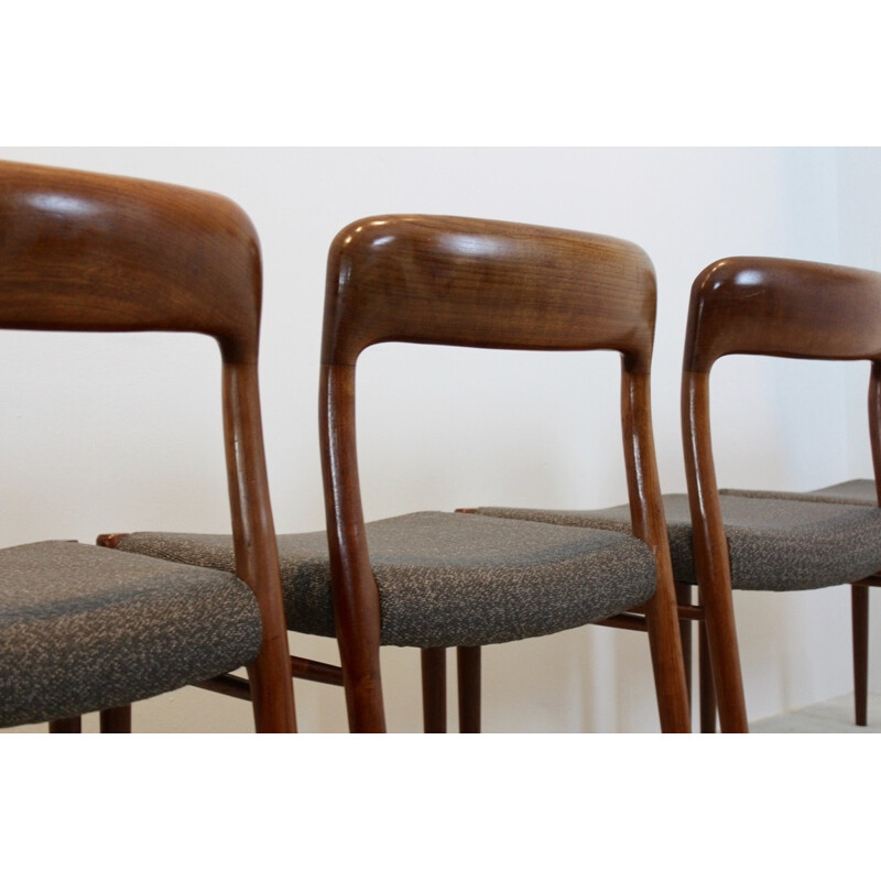 Set of 4 "Model 75" Dining Chairs by Niels Otto Møller for J.L. Møllers Møbelfabrik AS - 1950s