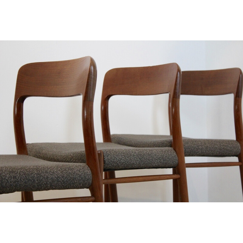 Set of 4 "Model 75" Dining Chairs by Niels Otto Møller for J.L. Møllers Møbelfabrik AS - 1950s