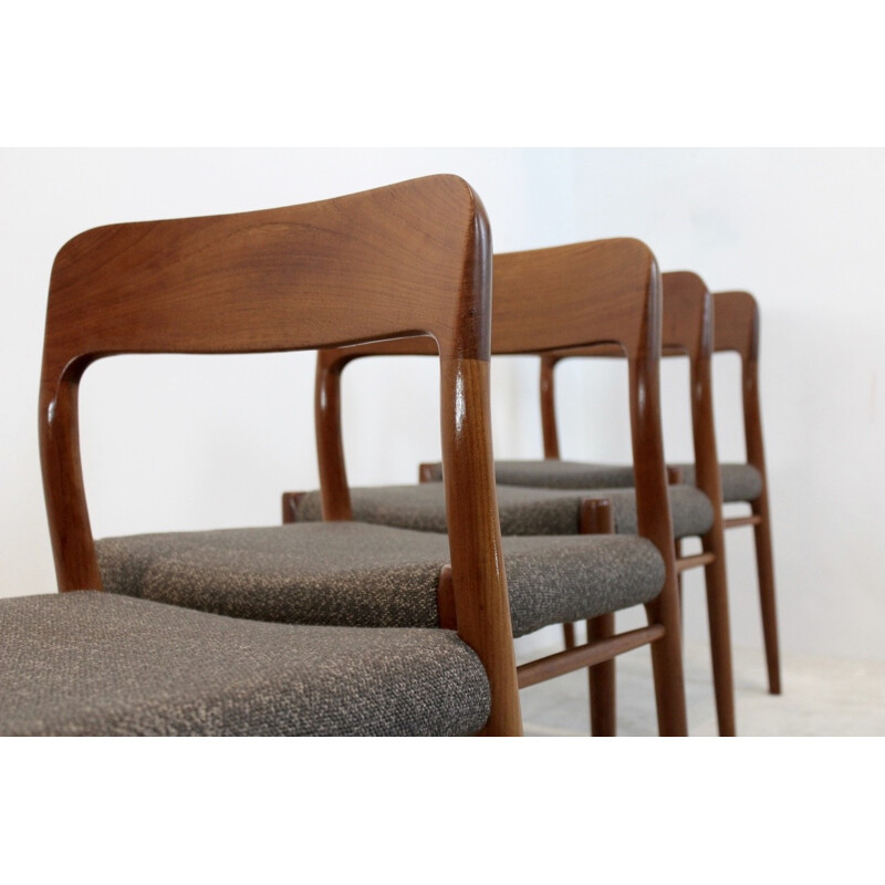 Set of 4 "Model 75" Dining Chairs by Niels Otto Møller for J.L. Møllers Møbelfabrik AS - 1950s