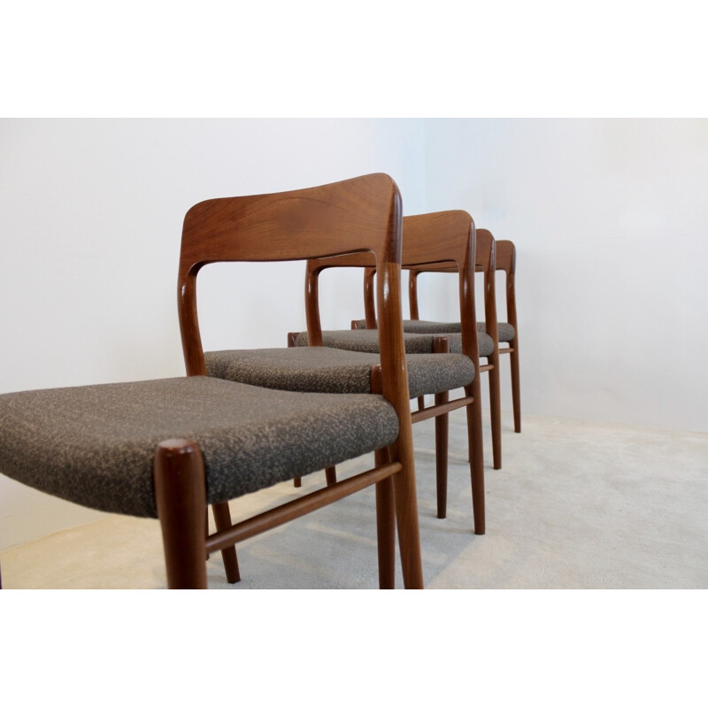 Set of 4 "Model 75" Dining Chairs by Niels Otto Møller for J.L. Møllers Møbelfabrik AS - 1950s