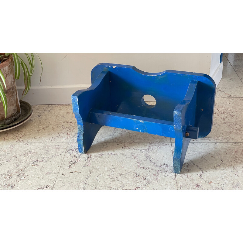 Vintage-Hocker blau elektrisch