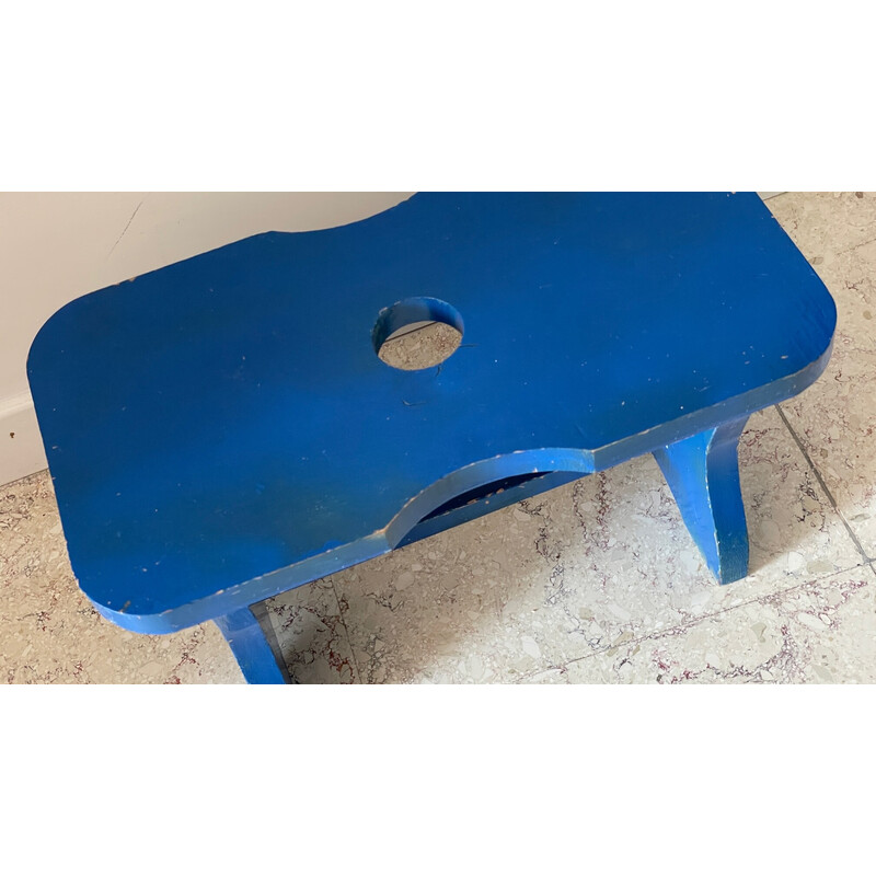 Sgabello elettrico blu vintage