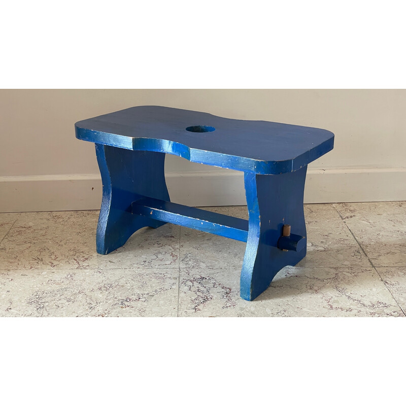 Sgabello elettrico blu vintage