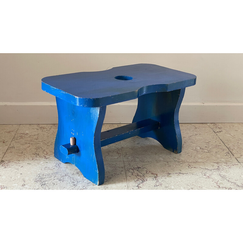 Sgabello elettrico blu vintage