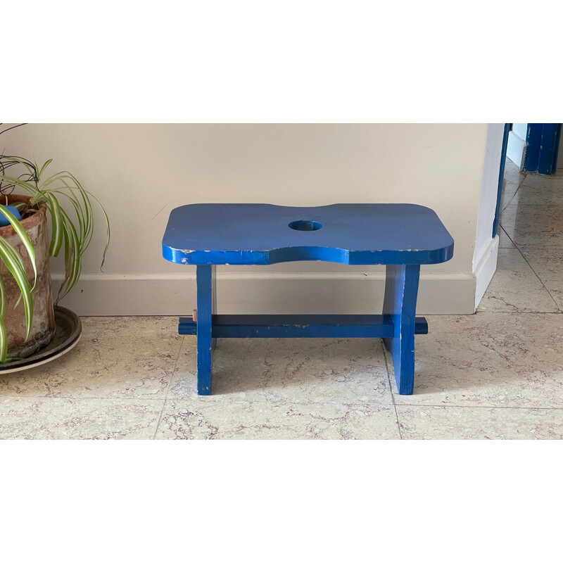 Sgabello elettrico blu vintage