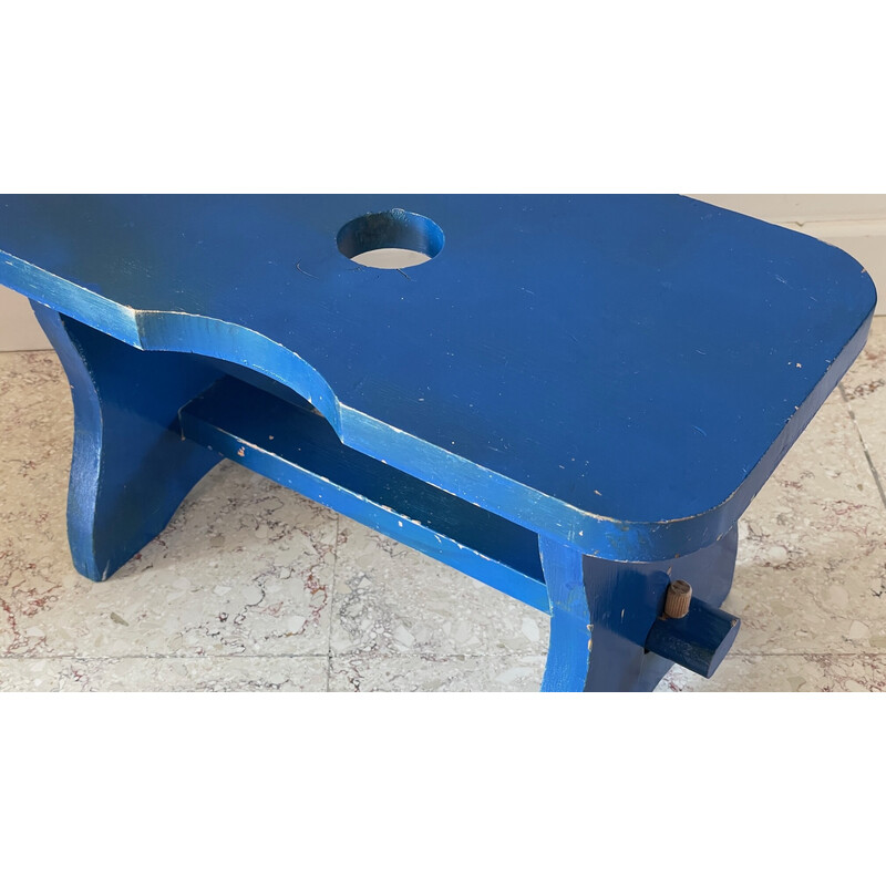 Sgabello elettrico blu vintage