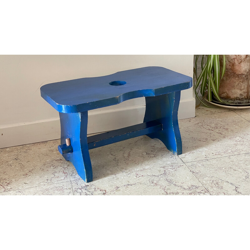 Sgabello elettrico blu vintage