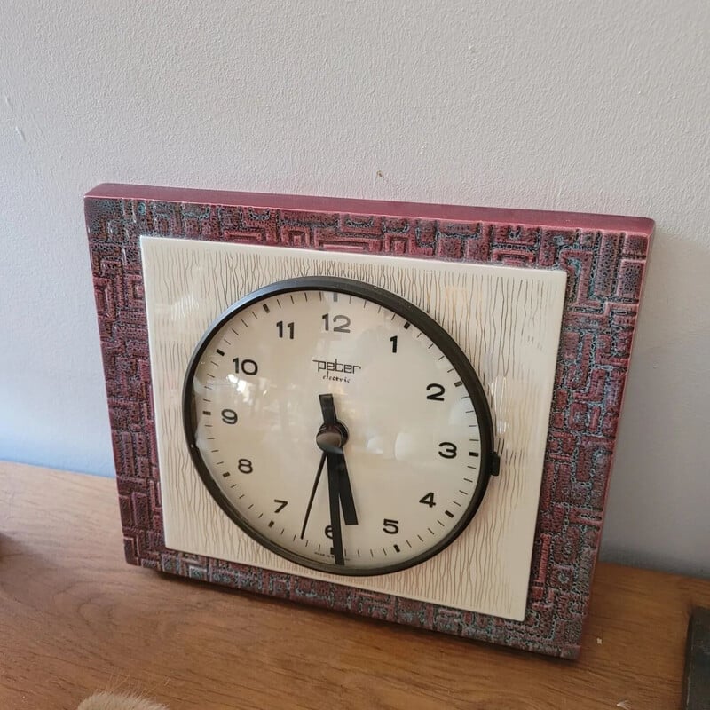 Reloj de cerámica vintage, 1960