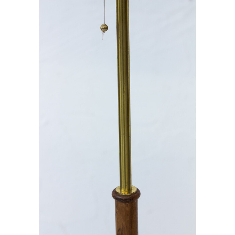 Rosewood and brass floor lamp edition Falkenbergs Belysning - 1950s