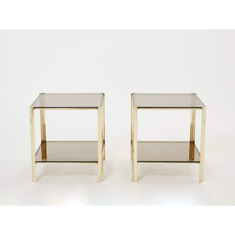Pair of vintage bronze side tables by J.T. Lepelletier for Broncz, 1960