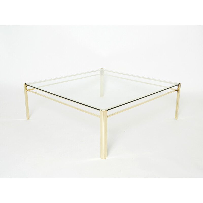 Vintage vierkante bronzen salontafel van J.T. Lepelletier voor Broncz, 1960