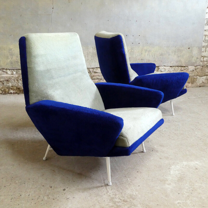 Pair of vintage armchairs by Guy Besnard, 1960