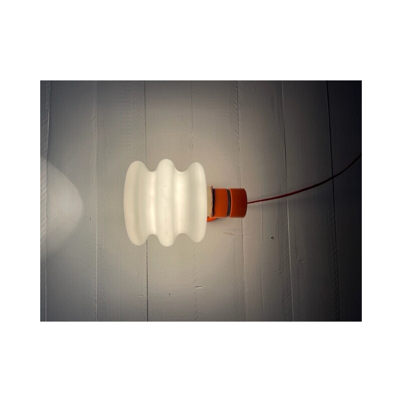 Vintage Wandlampe in Orange und Milchglas