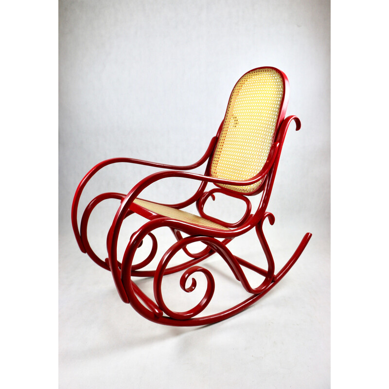 Vintage rattan rocking chair, 1980s