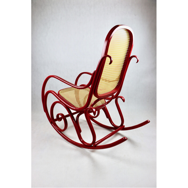 Vintage rattan rocking chair, 1980s