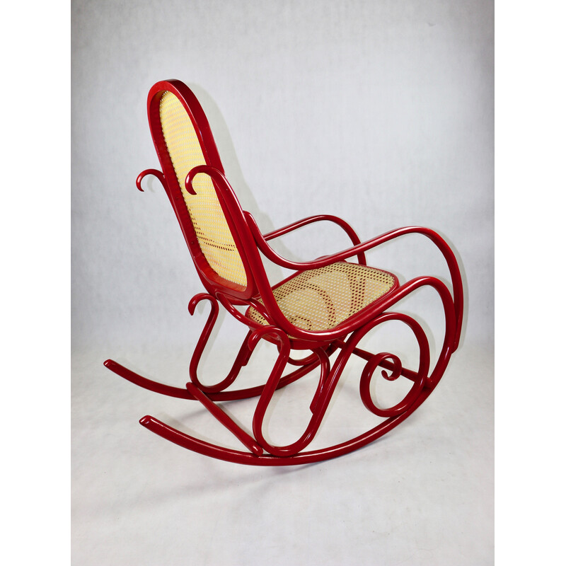 Vintage rattan rocking chair, 1980s